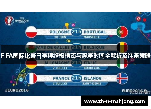 FIFA国际比赛日赛程终极指南与观赛时间全解析及准备策略 FIFA国际比赛日赛程终极指南与观赛时间全解析及准备策略